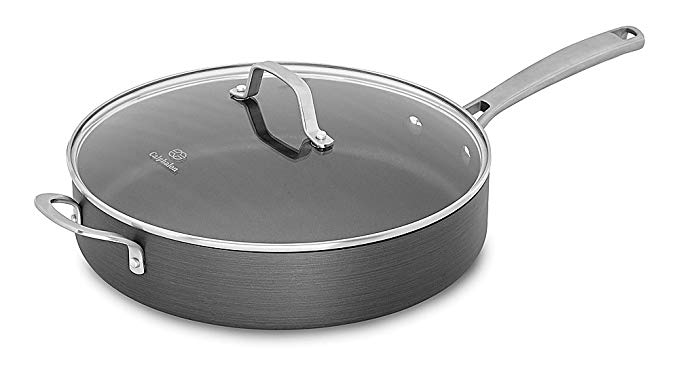 Calphalon Classic Nonstick Saute Pan With Cover, 5 Quart, Grey
